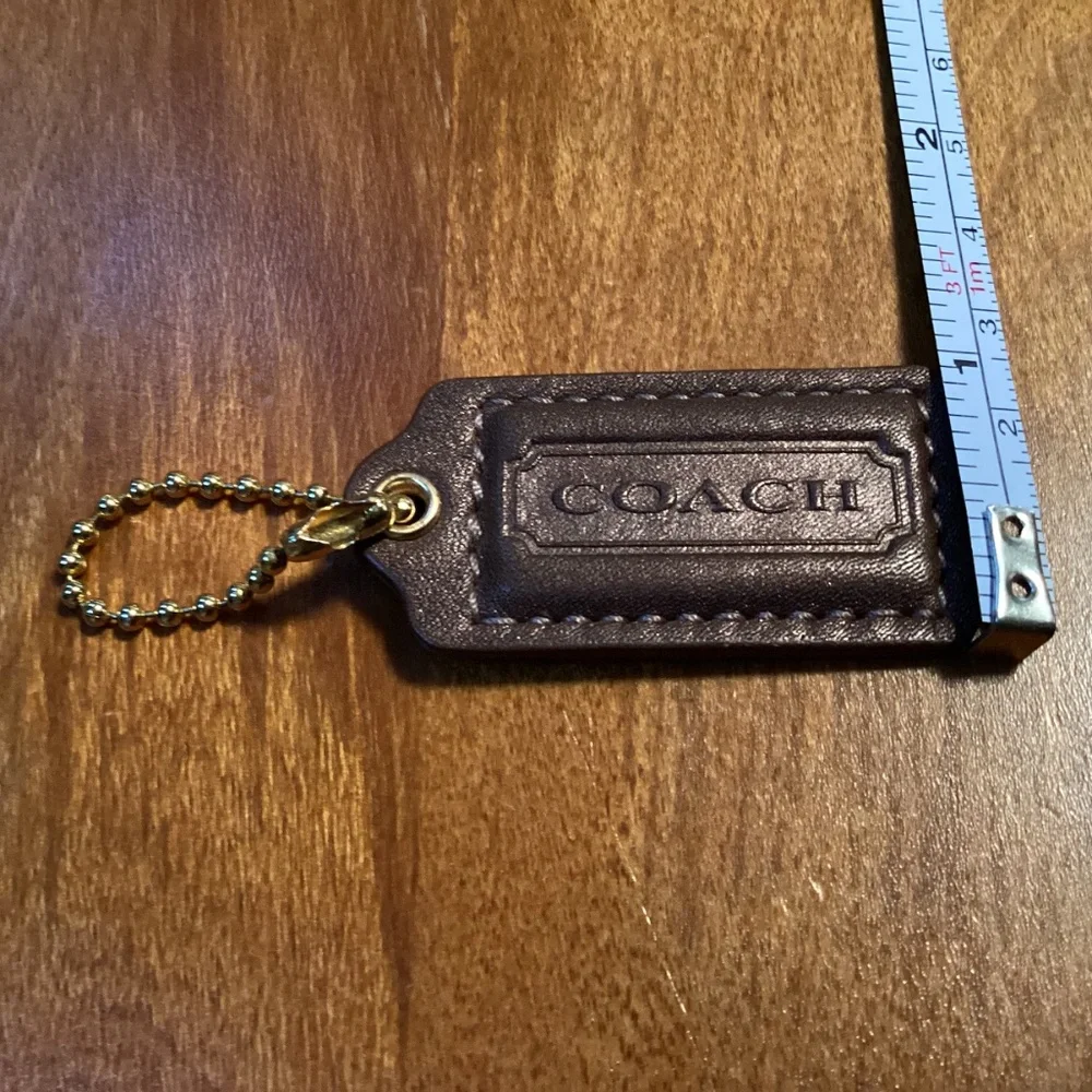 Coach Dark Brown Leather Bag Tag/Hang Tag